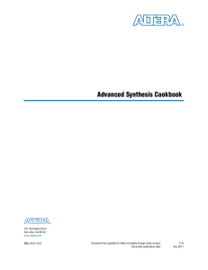 Advanced Synthesis Cookbook: Digital Circuit Design Techniques