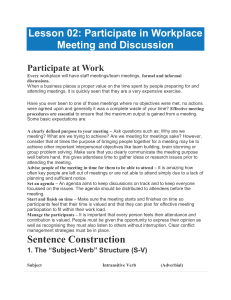 Lesson 02 Participate in Workplace Meeting and Discussion