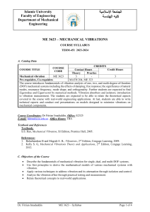 ME 3623 Mechanical Vibrations Course Syllabus