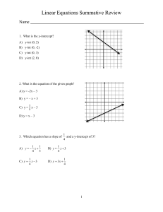 Linear Equations Summative Review
