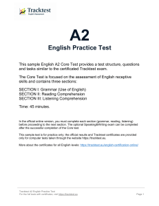 A2-English-test-with-answers