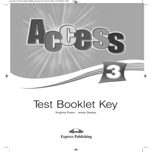 ACCESS3 Test Booklet KEY