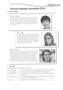 Second Language Acquisition