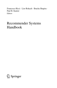 Recommender systems handbook