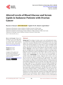Altered Levels of Blood Glucose and Serum Lipids in Sudanese Patients with Ovarian
