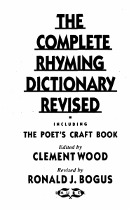 [Clement Wood, Ronald Bogus] The Complete Rhyming