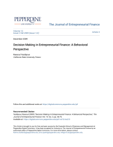 Decision Making in Entrepreneurial Finan