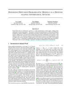 Denoising Diffusion Probabilistic Models as a Defense against Adversarial Attacks