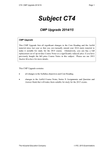 CT4 CMP Upgrade 2014