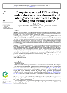 Computer-assisted EFL writing and evaluations based on artificial intelligence
