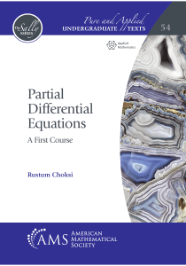 (Pure and Applied Undergraduate Texts) Rustum Choksi - Partial Differential Equations  A First Course-American Mathematical Society (2022)