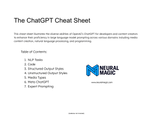 ChatGPT Cheat Sheet: NLP, Code, Output Styles & More