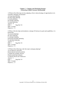 Company & Marketing Strategy Exam Questions