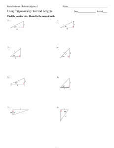 1.0 Trigonometry To Find Lengths