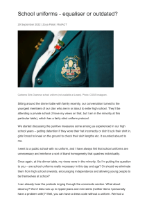 School uniforms - equaliser or outdated