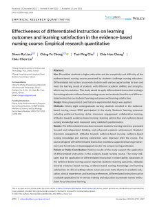 Effectiveness of differentiated instruction (Study for NURS 3545)