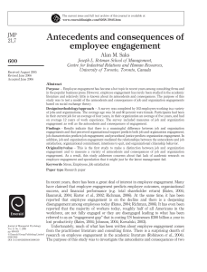 Saks 2006 - Antecedents and consequences