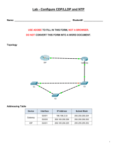 CDP LLDP and NTP Lab