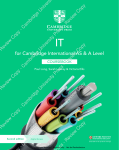 Cambridge International A Level ICT Textbook (Second Edition 2021)