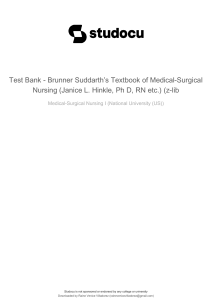 Chapter 1-7 Test Bank for Brunner & Suddarths Textbook of Medical-Surgical Nursing 14th Edition