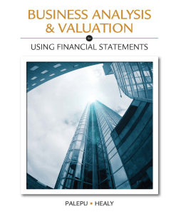 BUSINESS ANALYSIS and VALUATION USING FINANCIAL STATEMENTS