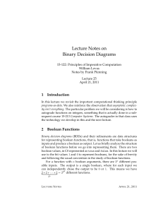 Lecture Notes on Binary Decision Diagrams
