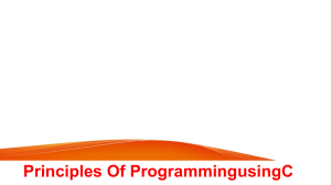 Principles of Programming using C