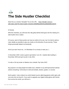 Side Hustler Checklist: Boost Your Creator Journey