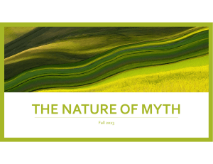 Nature of Myth Notes, Greek Mythology