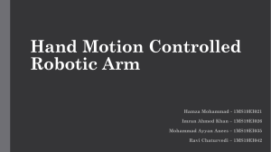 Hand Motion Controlled Robotic Arm