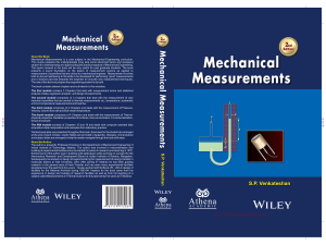 Mechanical Measurements 2nd Edition by S P Venkateshan