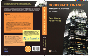 corporate finance principales and prcatice