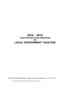 2010 - 2015 - Local Government Taxation