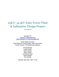 115kV 34.5kV Solar Power Plant  & Substation Design Project - FINAL REPORT 