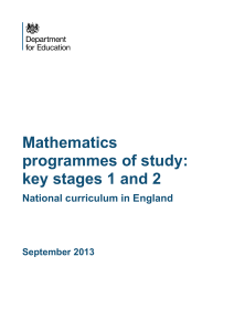 PRIMARY national curriculum - Mathematics 220714