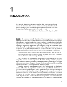 Analysis of Algorithms Chapters 1 and 2