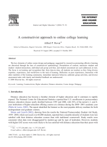 A Constructivist Approach to Online College Learning