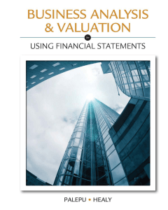 BUSINESS ANALYSIS and VALUATION USING FI