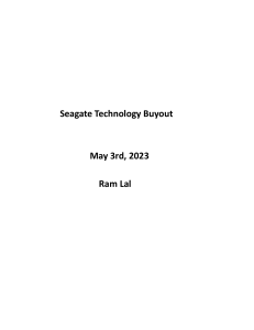 Seagate Technology Buyout