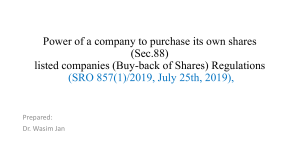 Buy-Back of Shares by Company-Legal and Regulatory Frameworks