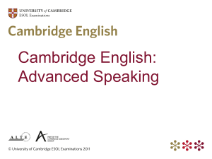- Cambridge English  Advanced Speaking - Teacher's Guides