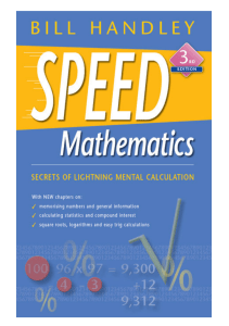 Ebook - Speed Mathematics (Bill Handley) - Part 1