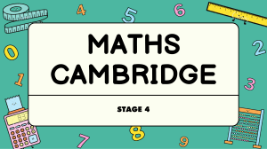 Maths Cambridge - Stage 4 - Unit 1.Number and Sequence number