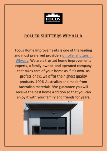 Roller Shutters Whyalla