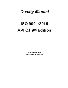 BG Quality Manual ISO   9001 2015