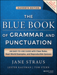 The Blue Book of Grammar and Punctuation (11th Ed)