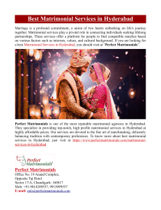 Best Matrimonial Services in Hyderabad