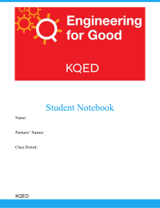 Engineering for Good - Student Notebook