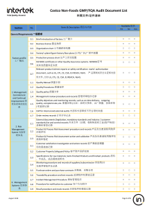 Intertek Costco Non Foods GMP FQA Audit Document Request List Aug2018