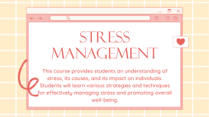 STRESS MANAGEMENT LESSON 1-2